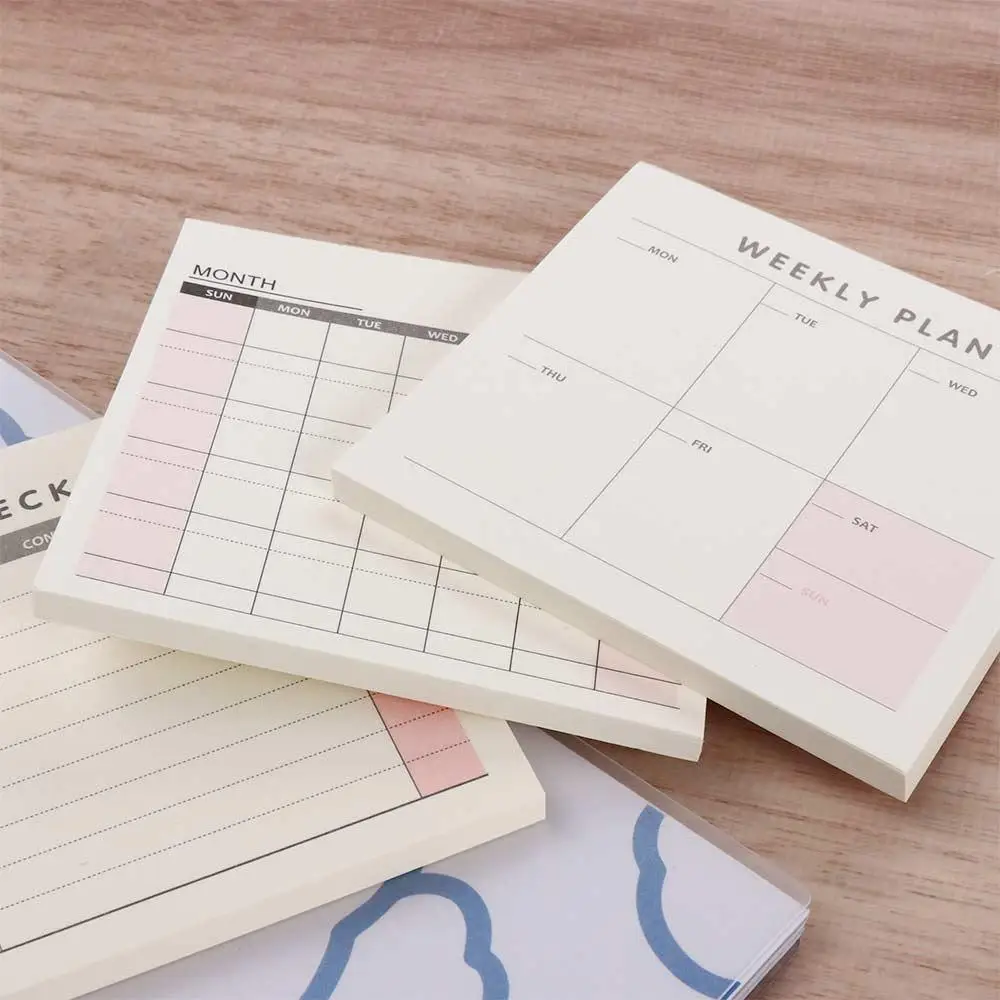 Notes Portable Plan List To Do List Stationery Check List Weekly Plan Daily Weekly Month Planner Memo Pad