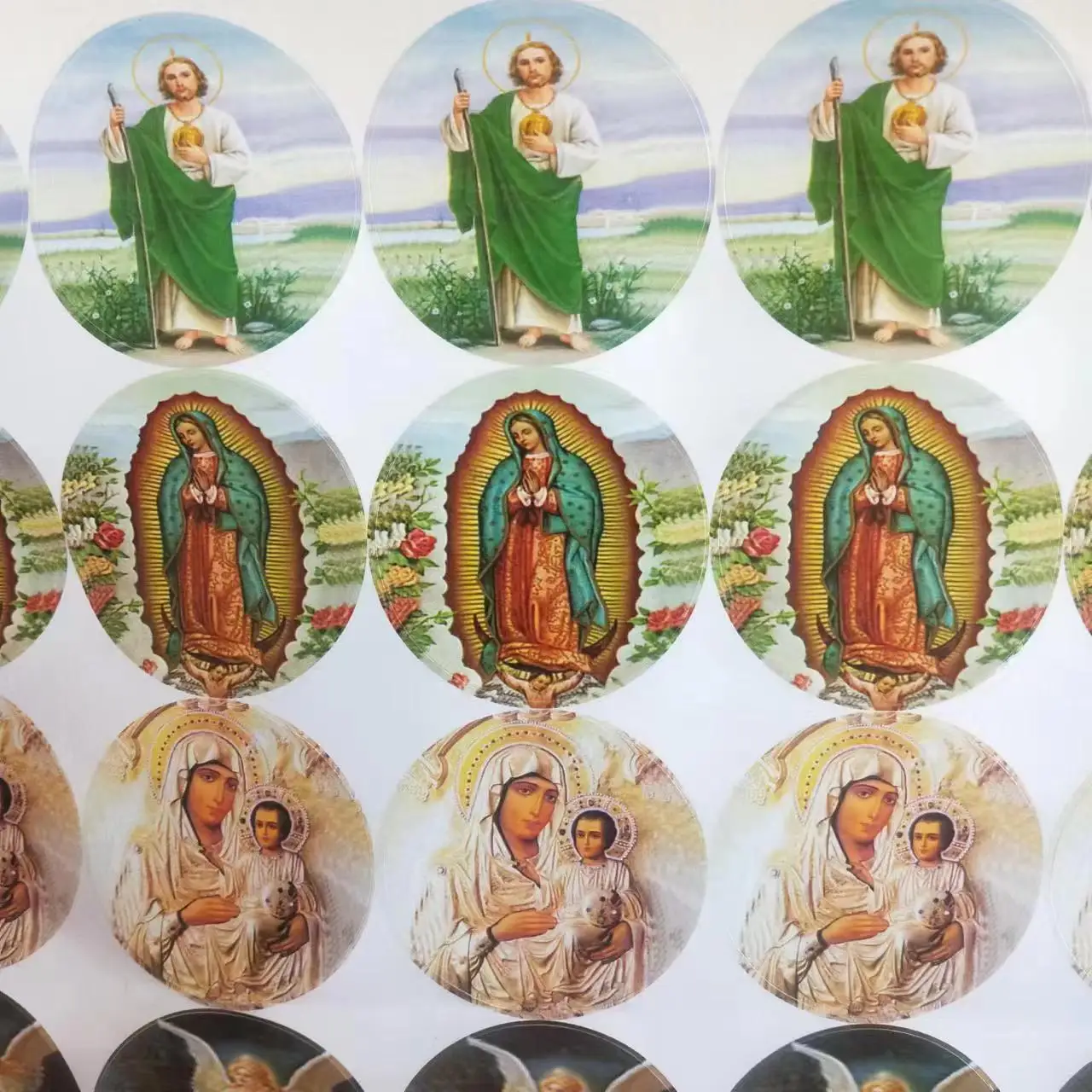 free shipping 60pcs one paper saint picture stickers religious stickers