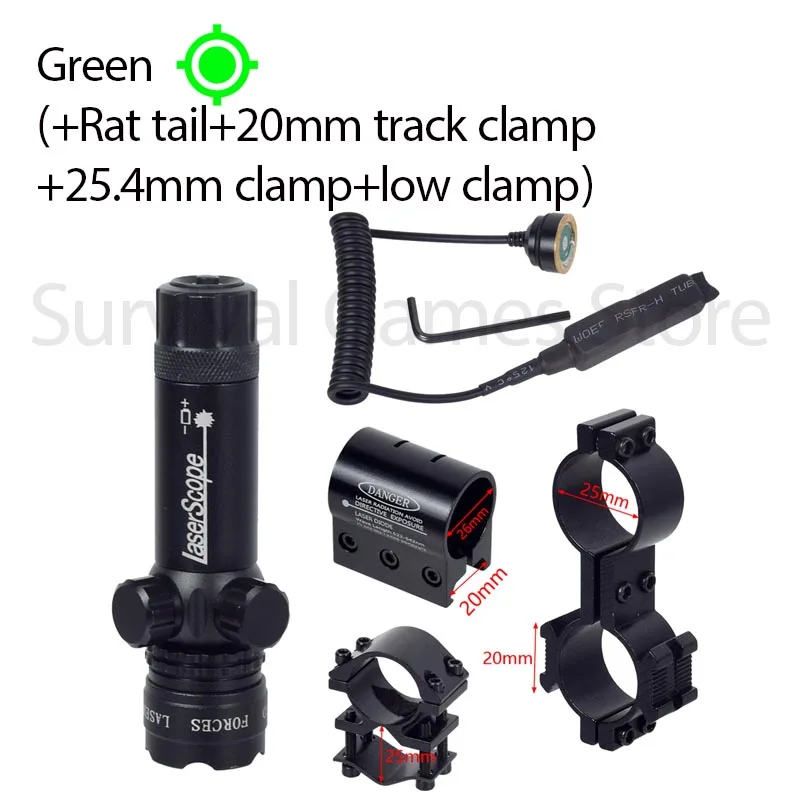 Taktisches Gewehr Red Dot Laser Green Dot Laser Sight 532nm Umfang SureFire M600B M300 M300B M300C Airsoft Waffen Taschenlampe Jagd Scout Fackel Druckschalter Picatinny und Montage Jagd Riflescope 20 – Detail 22