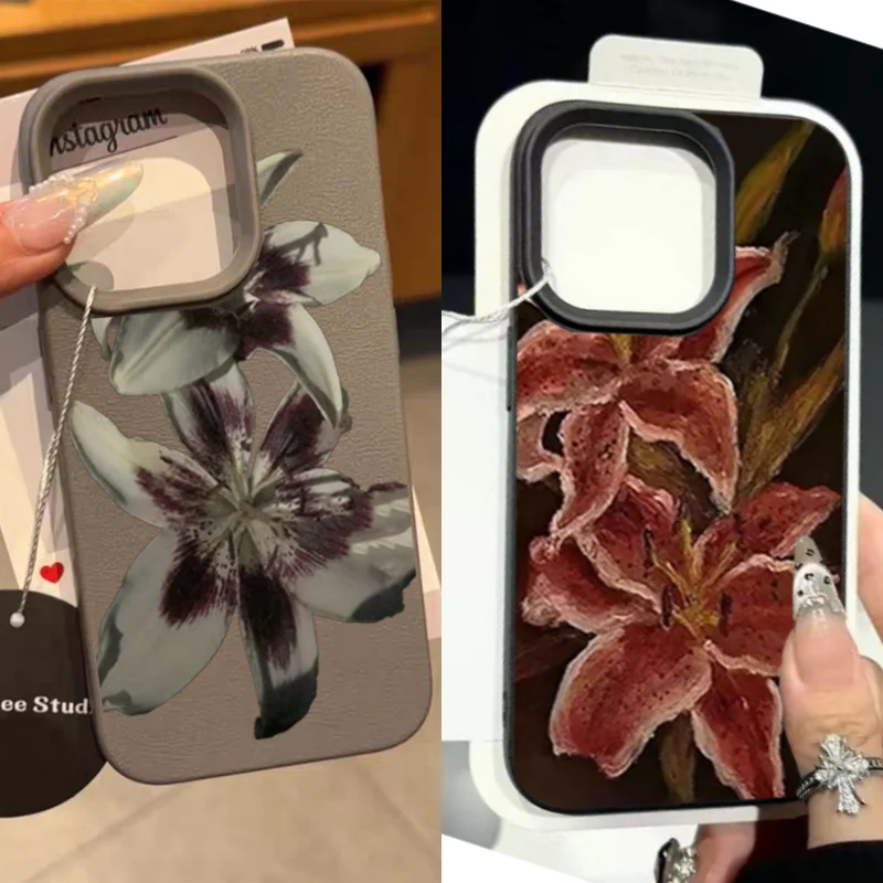 Flower Lily Case For Samsung Galaxy A16 A15 A14 A13 A55 A54 A53 A52 A36 A35 A34 A33 A32 A26 A25 A24 A07 A06 A05 M56 M55 M15