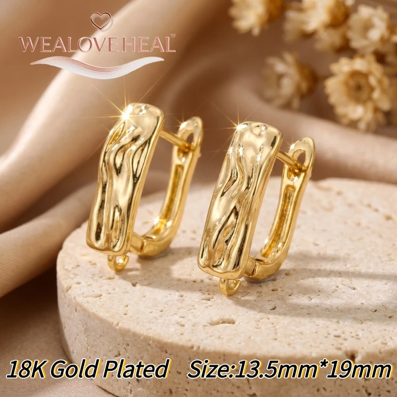 schmuckherstellung zubehör，Hochwertige 18K Gold/Rhodium plattierte Messing-Ohrringverschlüsse, texturierte gehämmerte gedrehte Ohrringhaken für DIY-Schmuckherstellung – Detail 19