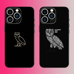 Drake O-OvO OWL Phone Case For iPhone 16,15,14,13,12,11,Pro,Max,Plus,Mini,X,XS,XR,8,7,6,S,SE Soft Black Case
