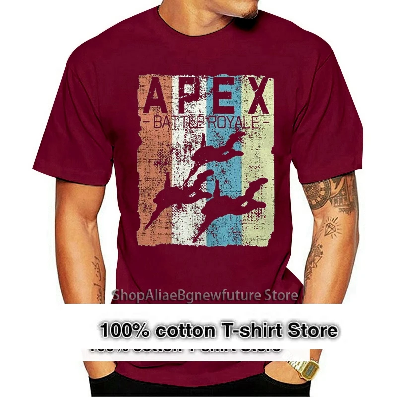 Men's Retro APEX Legends T Shirts Battle Royale Game Pure Cotton Clothes Fun Short Sleeve Tee Shirt 4XL 5XL 6XL T-Shirts