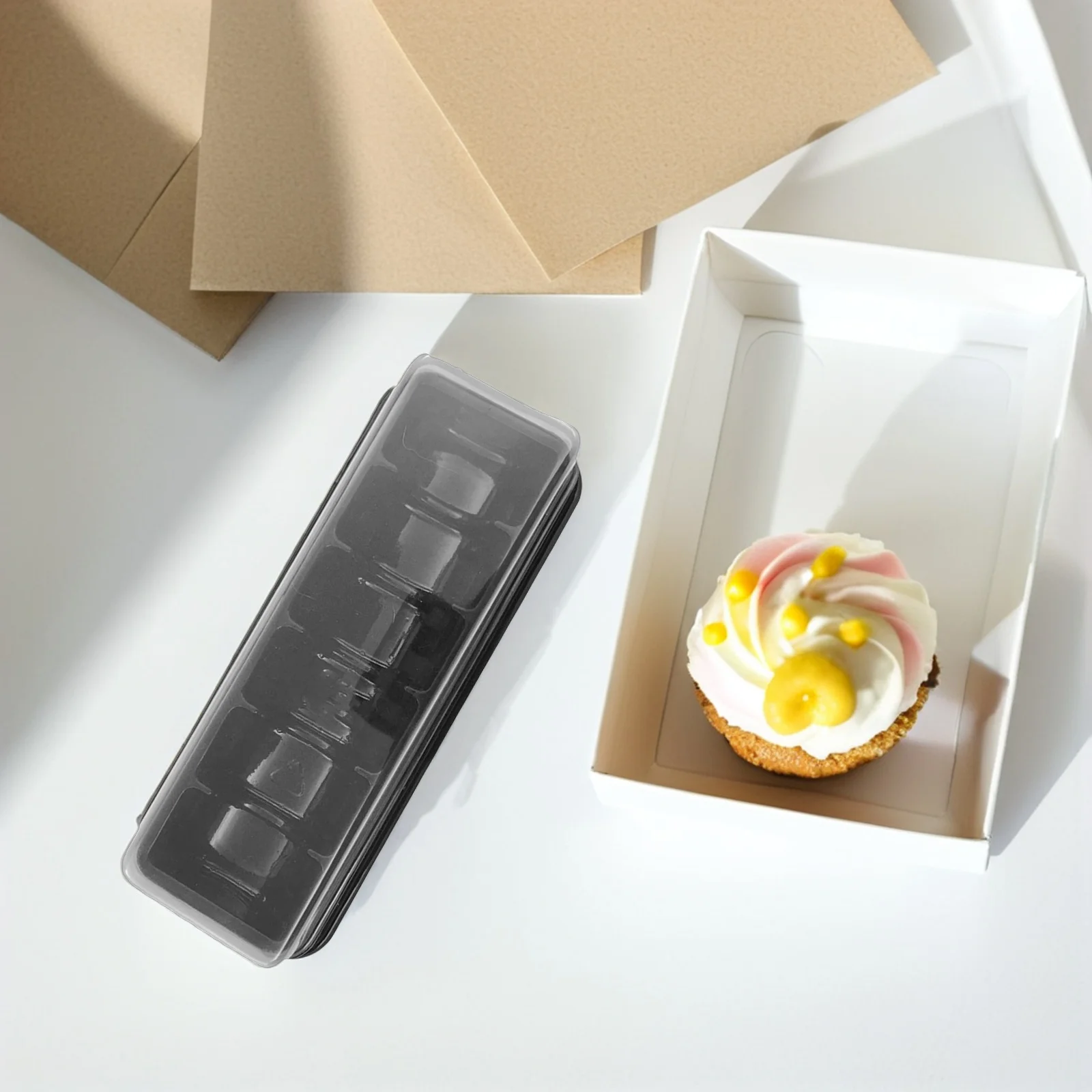 

24Pcs Small Macaron Box Transparent Lid 6-Slot for Macarons Cookies Pastry Storage Food Safe Pet Material Bakery Packaging