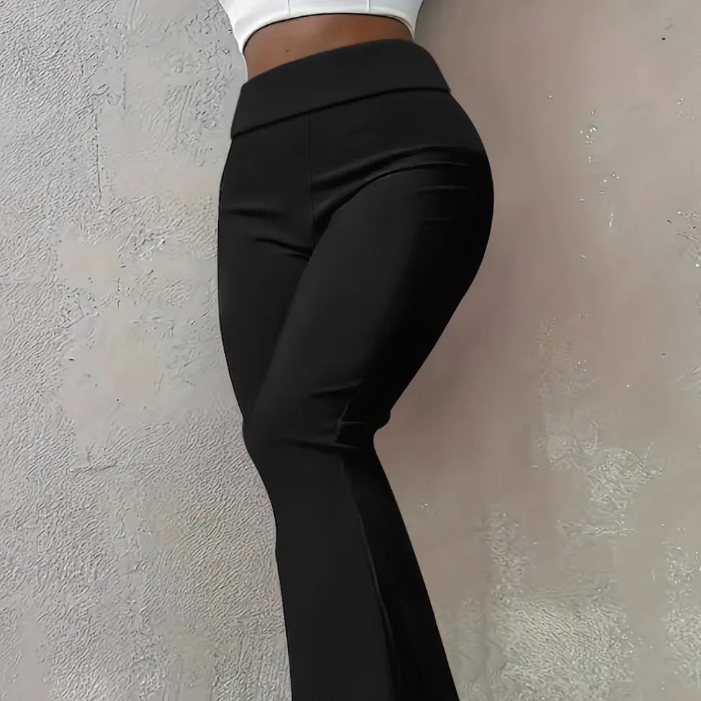 กางเกงเลกกิ้งทรงตรงแบบสบายๆ เอวกลาง ดีไซน์เรียบง่าย สวมใส่สบาย เหมาะสำหรับผู้หญิง แฟชั่นทันสมัย