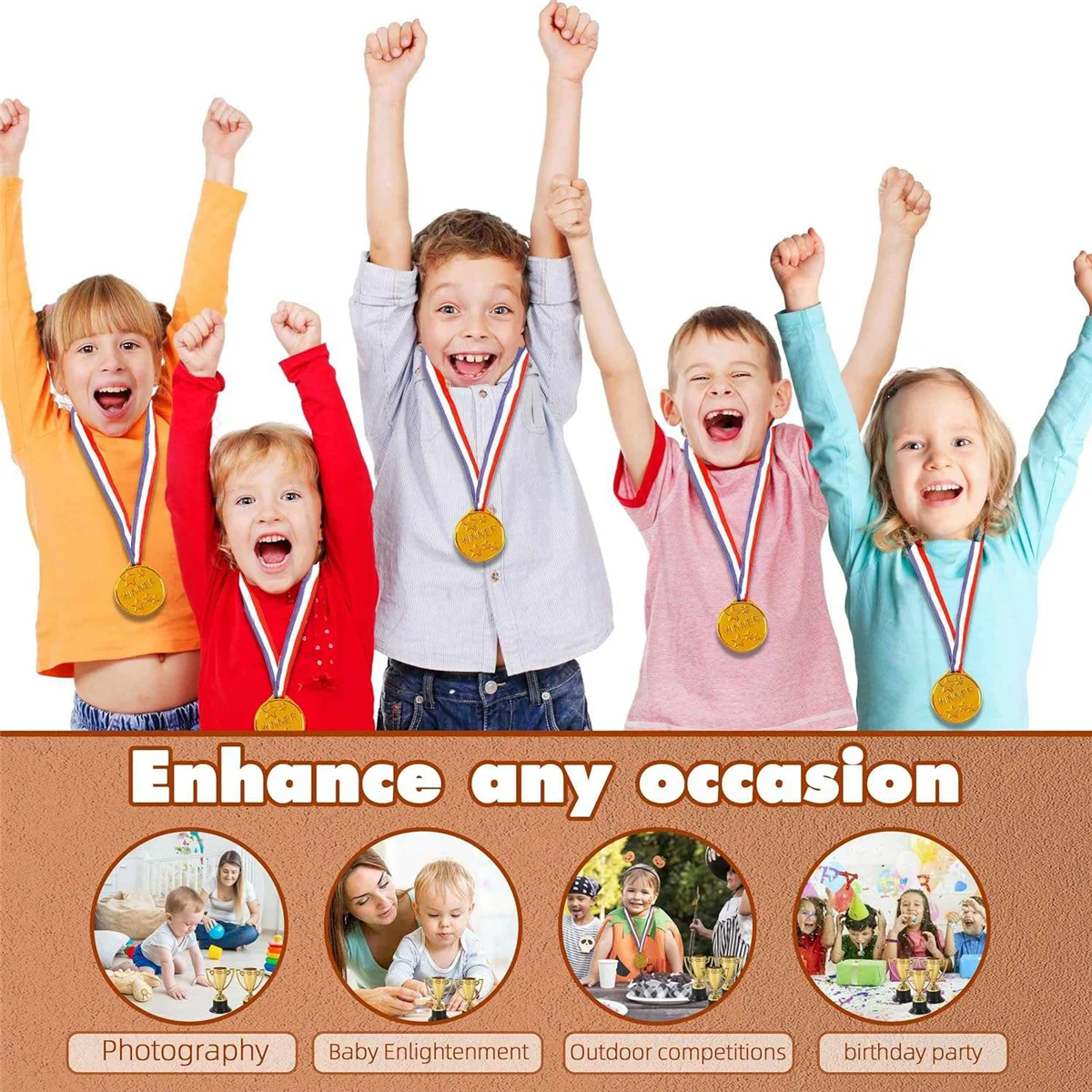 20 Pcs Mini Trophies and 20 Pcs Medals Awards , Winner Medals for Kids and Adults - Perfect for Party Favors