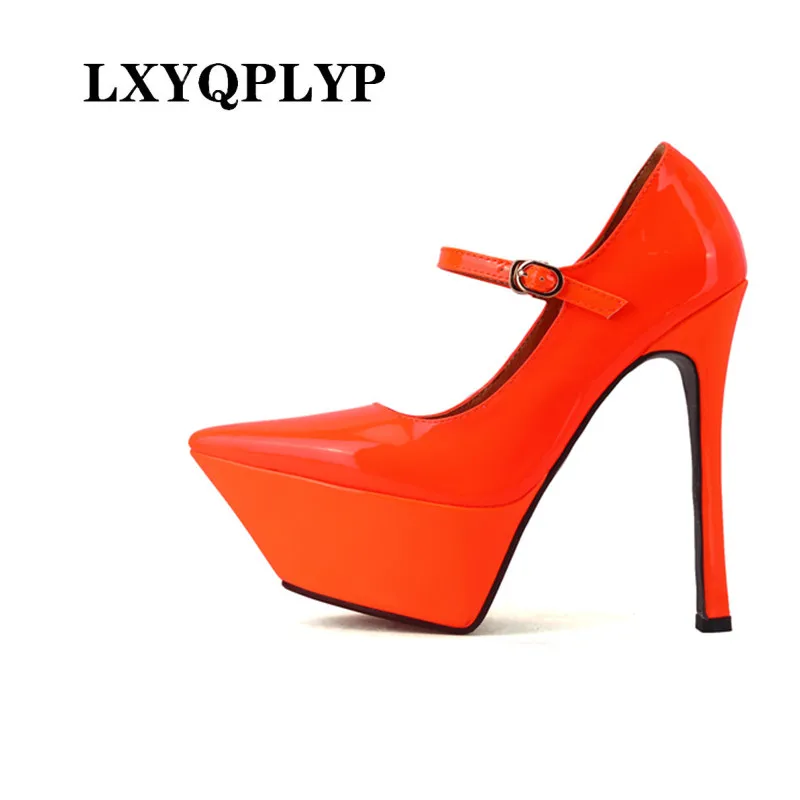 Brand Platform Heels Top Quality Sexy Thick High Heels Platform Black Red Dress Party Wedding Lady Shoes for Women  Shoes