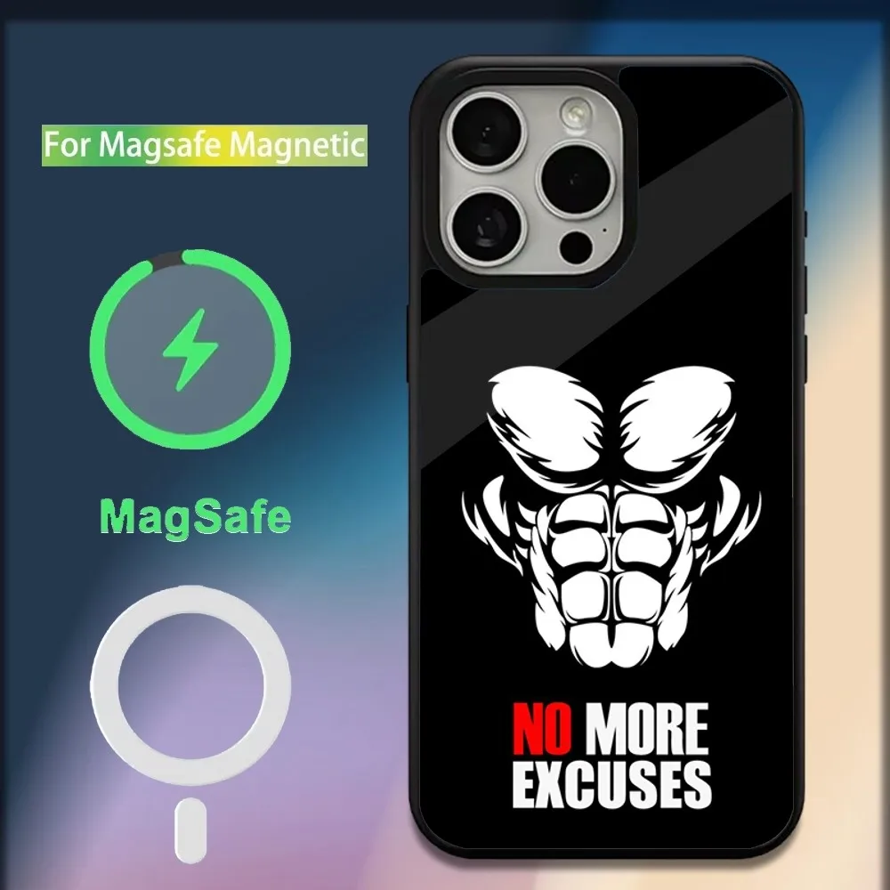 Bodybuilding Gym Fitness Phone Case For iPhone 16,15,14,13,12,11,Plus,Pro,Max,Mini Magsafe Magnetic Wireless Charging