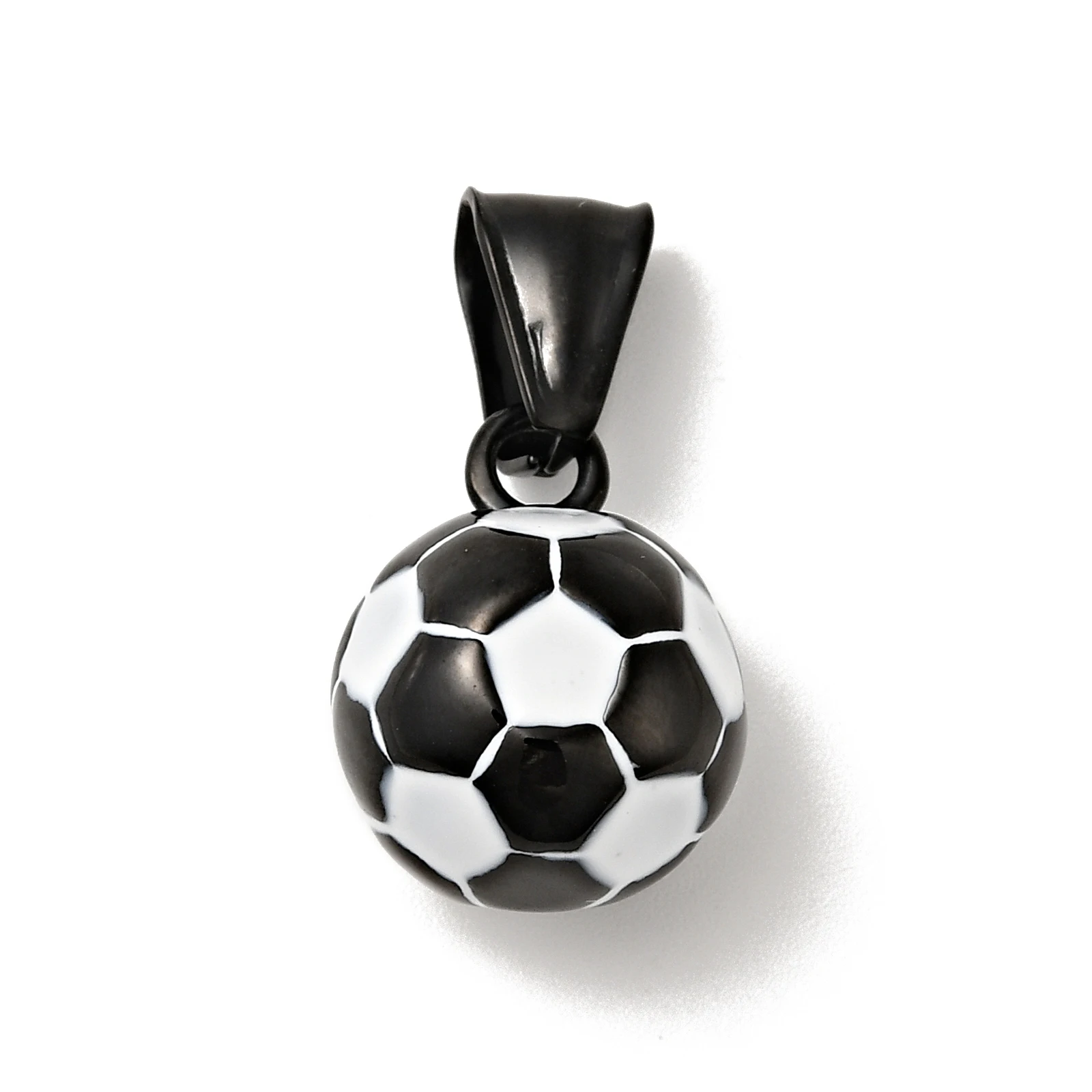 

Pandahall 5Pcs Football Stainless Steel Enamel Pendants with Stainless Steel Snap on Bails For Necklace Jewelry Making Gift