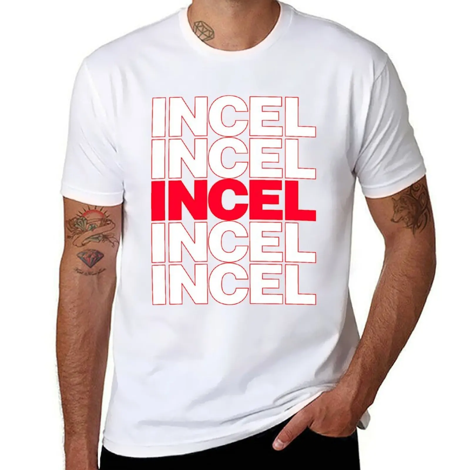 

Incel Thank You Bag Text T-Shirt man t shirt heavy cotton t shirts for man cotton funny T-Shirt