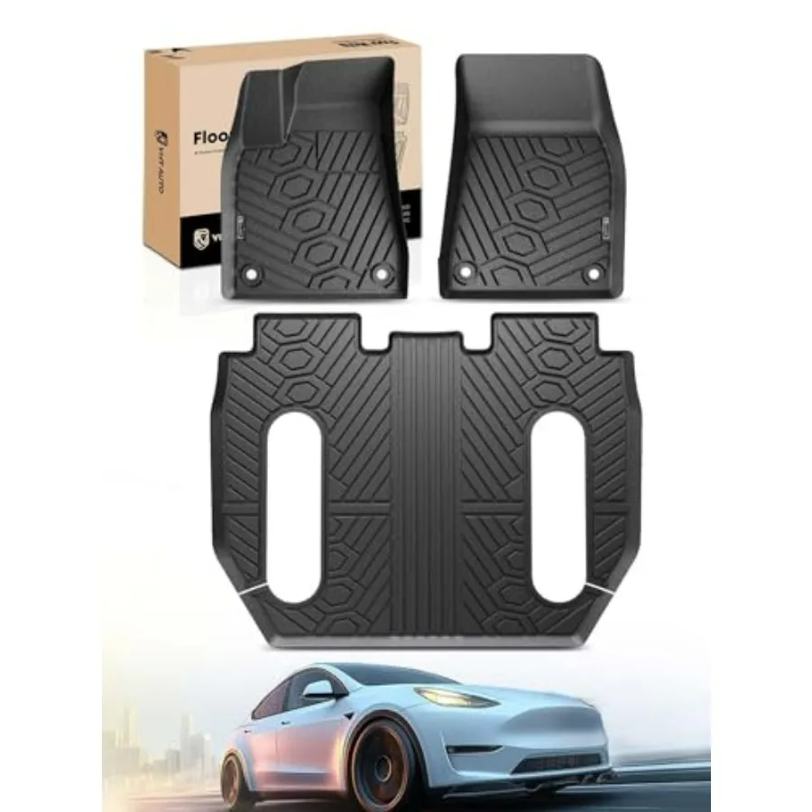 

Коврики для пола, совместимые с Tesla Model X 6-местный (2016-2020), только для 2-го ряда сидений без центральной консоли, автомобильные коврики на заказ из TPE
