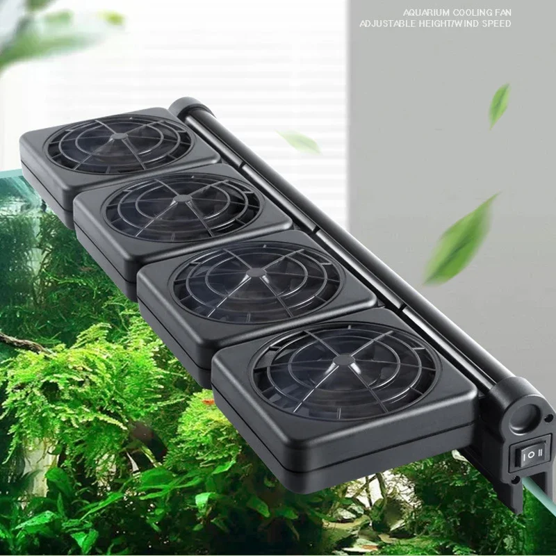 Aquarium Fish Tank Cooling Fan System Chiller Control Reduce Water Temperature 1/2/3/4 Fan Set Cooler Marine Pond Accessories