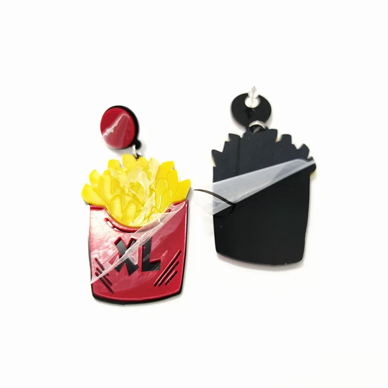 French Fries Drop Earrings for Women Fashion Jewelry Interesting Acrylic Accessories