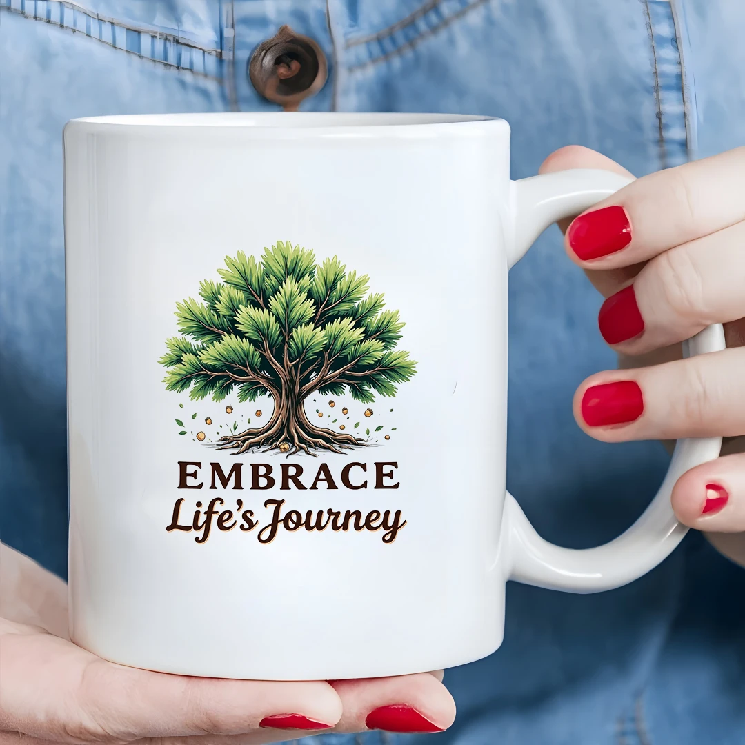 

11oz Mug - Embrace Life's Journey Cartoon Cup Kids Drink Cup Christmas Home & Office Cup