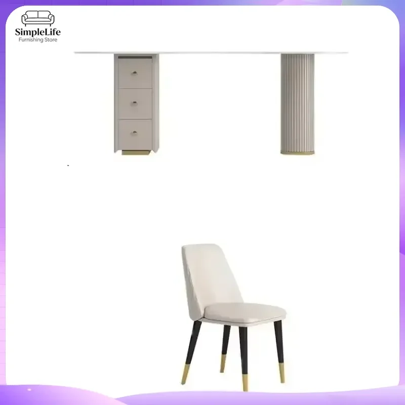 Light Luxury Irregular Rock Slab Computer Desk for Office Home Study Room Beauty Salon Medical Reception Modern Designer Desk
