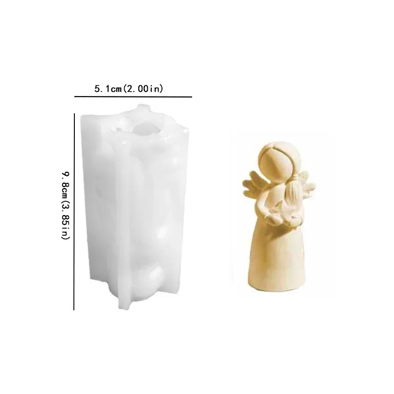 Stereoscopic 3D Angel Candle Mold with Wings Praying Angel Holding Love Holding Star Angel Plaster Silicone Moulds Ornaments
