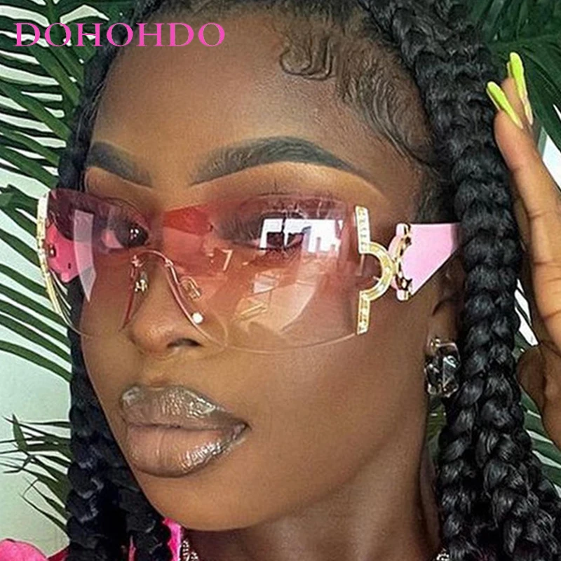 

Trendy Y2K One Piece Sunglasses Women Men Frameless Luxury Brand Designer Eyeglasses Cycling Travel Windproof Goggles UV400 Очки