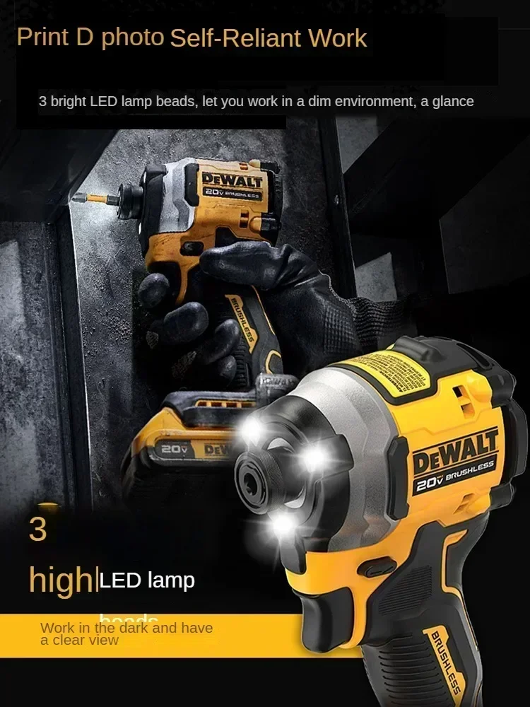DEWALT DCF850 Impact Driver Electric Driver 20V Lithium Battery Brushless battery screwdrivers High Torque tools