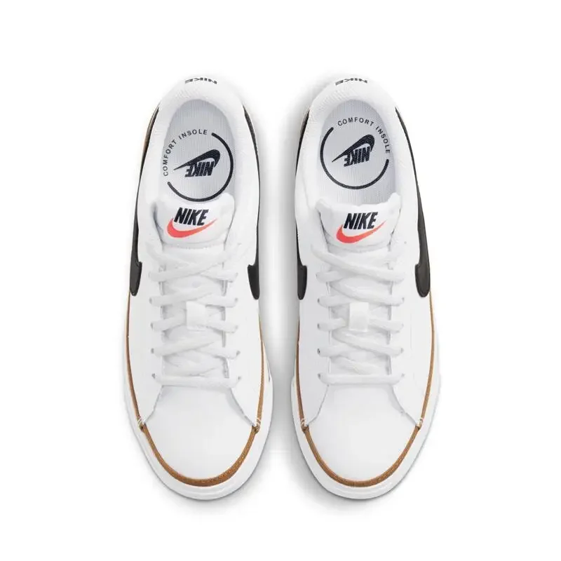 Nike Court Legacy Men Skateboarding Shoes Non Slip Low-Cut White Black Sneakers DH3162-100