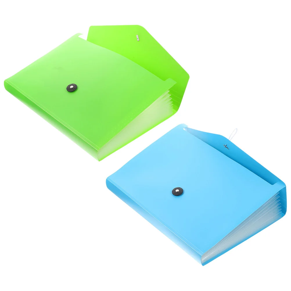 Organizzatore di file per fisarmonica da 2 pezzi Cartella portadocumenti espandibile multistrato portatile adatta per riporre ricevute di piccole fatture