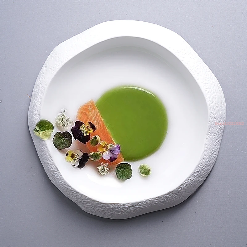 

Restaurant Irregular Cold Dishes Dim Sum Plate Shaped Kitchen Fruit Salad Tableware