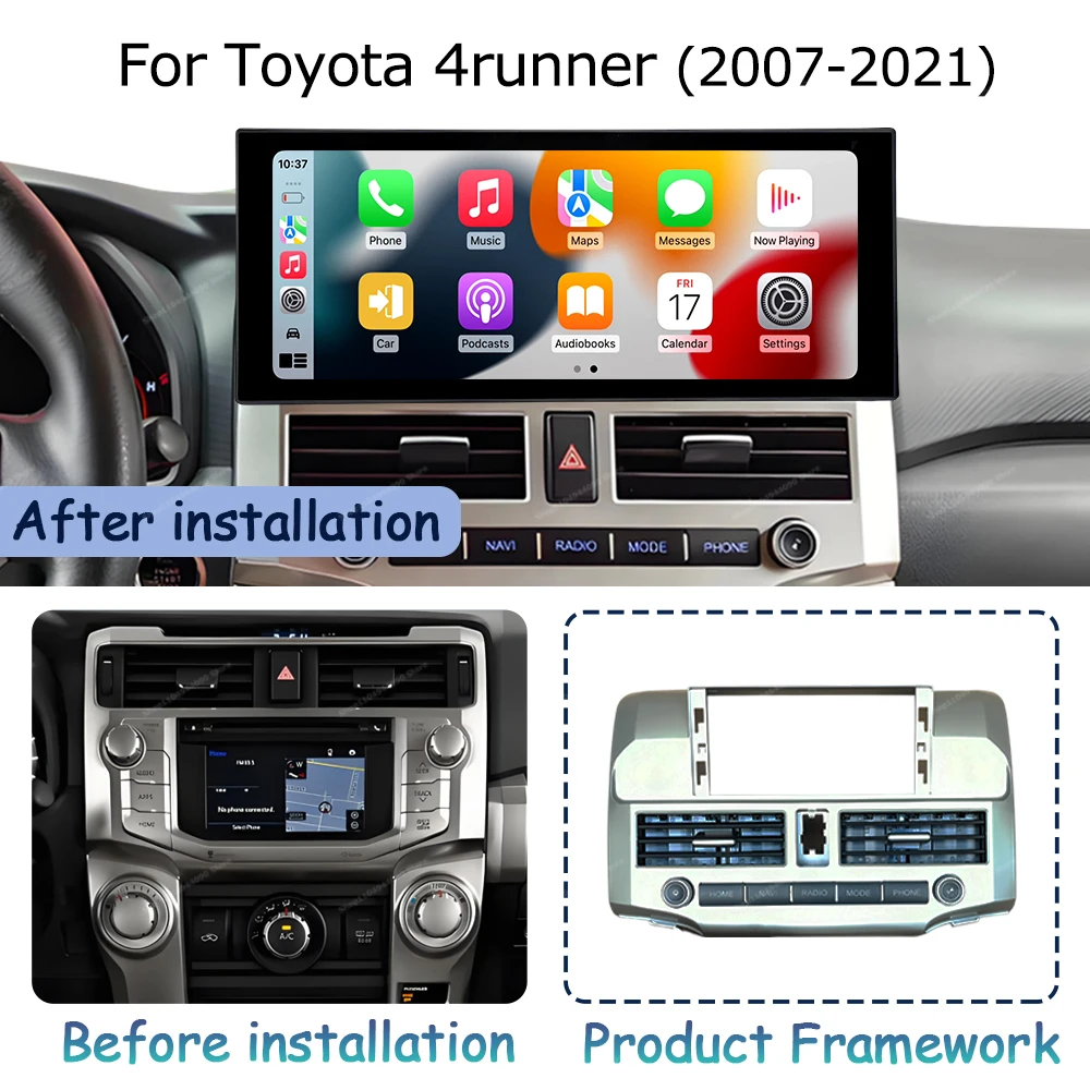 for Toyota 4runner 2007- 2021 Multimedia Radio Player GPS Navi WiFi Wireless Carplay Android Auto Car Accessories Display Screen