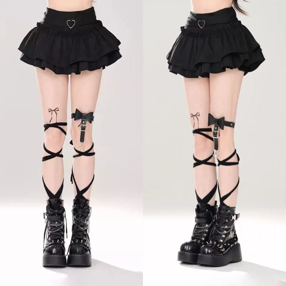 Koreaanse Japanse Ruches A-Line Rok Hoge Taille Roze Mini Geplooide Rokken Sweet Style Black Party Rokken Vrouwen