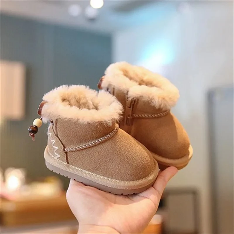 

Детская обувь для девочек, зимние теплые плюшевые зимние сапоги для малышей, детские модные одинаковые кроссовки, нескользящая обувь, дизайнерские детские ботильоны