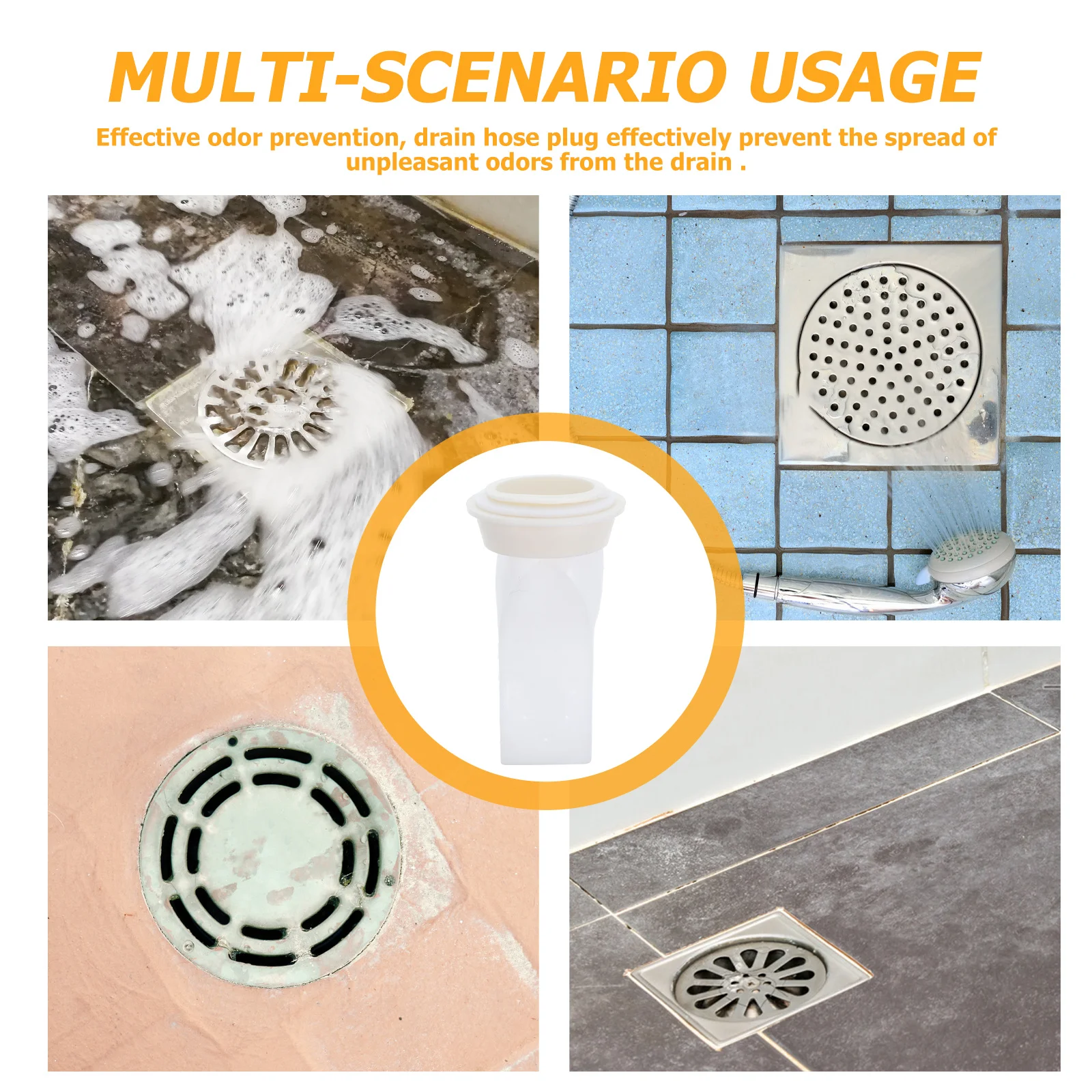 

4Pcs Floor Drain Trap Seal Core Shower Kitchen Sewer Plug Washing Machine Hose Drain Cover Backflow Preventer Odor Stopper