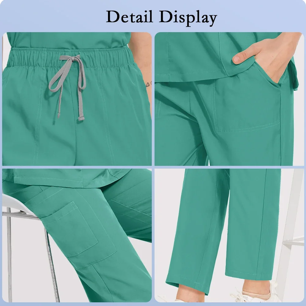 Abbigliamento medico Uniformi da donna Set da infermiera per odontoiatria Abiti da lavoro da laboratorio Top e pantaloni all'ingrosso unisex Tute Set di uniformi infermieristiche