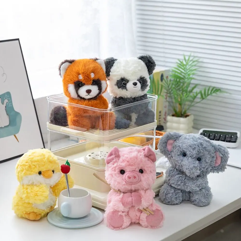 Simulação de frango porco brinquedo de pelúcia pp algodão pequeno urso guaxinim boneca de pelúcia realista animal de pelúcia elefante boneca de pelúcia decoração de casa