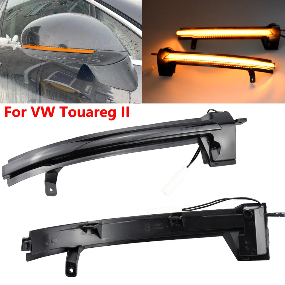 

Светодиодный динамический зеркальный указатель поворота для Фольксваген Touareg II 7 P 2010-2018, 2011, 2012, 2013, 2014, 2016, 2017, пара