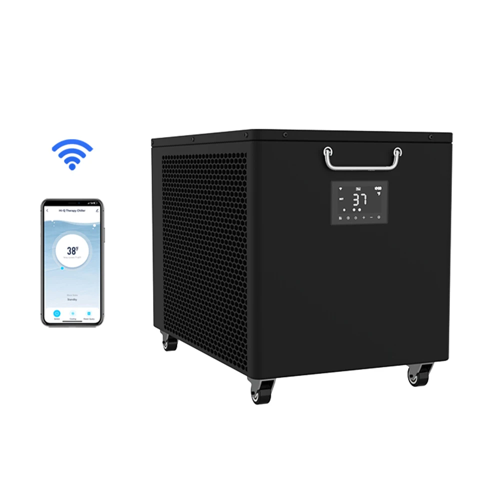 

Hi-Q Therapeutic Small 1.5hp Barrel Water Chiller Efficient Pump Motor New Design Ice Bath Pod Cold Plunge Feature Compressor