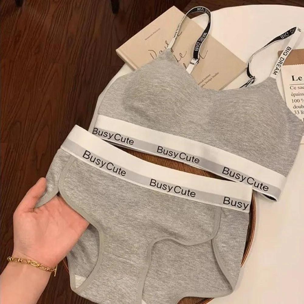 Wireless Seamless Sports Bra American Letter Back Small Cup Push Up Anti Sag Side Contour Soft Daily Athleisure Underwear 32-38