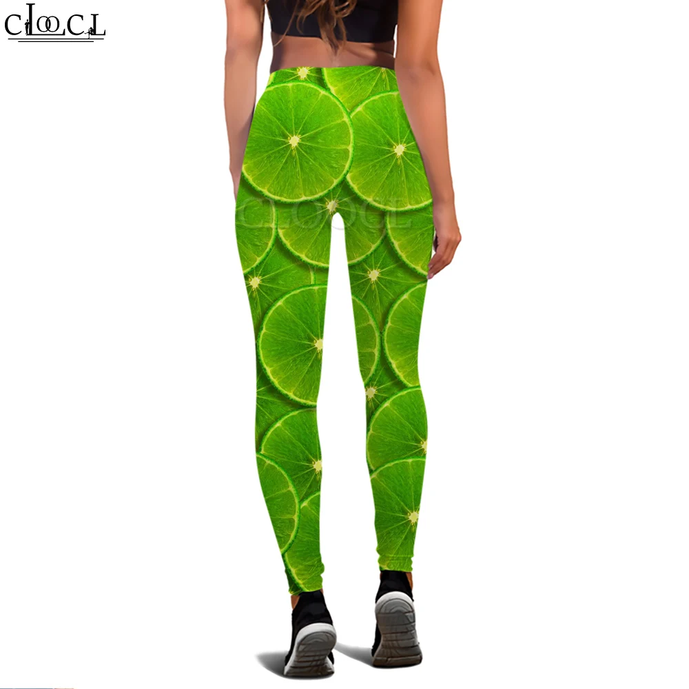 CLOOCL Fashion Casual Women Legging Lime Fruit Slices Pattern 3D Printed Trousers dla kobiet Gym Workout Sexy Yoga Pants