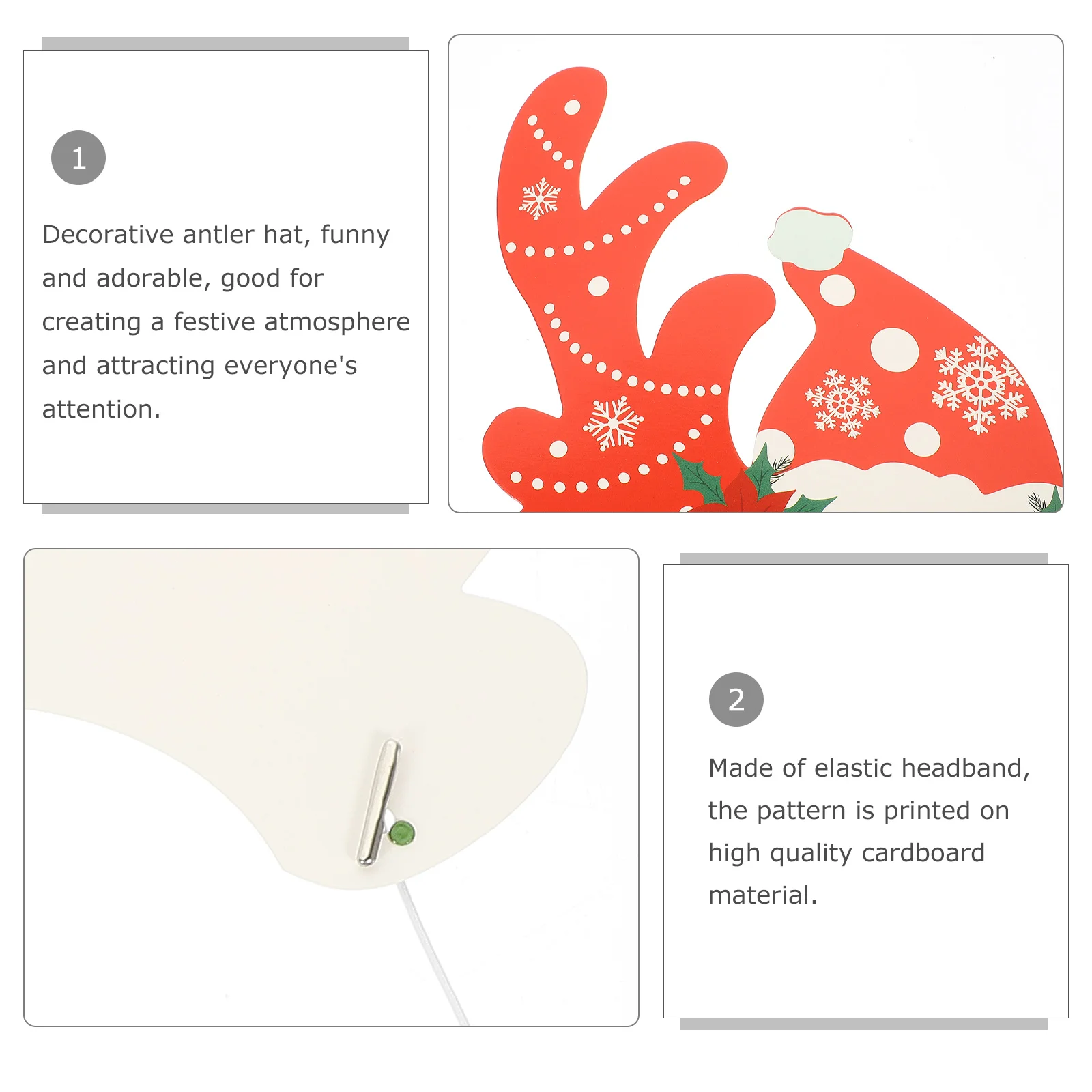 

9Pcs Reindeer Antler Hats Xmas Head Decor Christmas Party Headdress Holiday Costume Accessory Decoration Reindeer Antler Hats