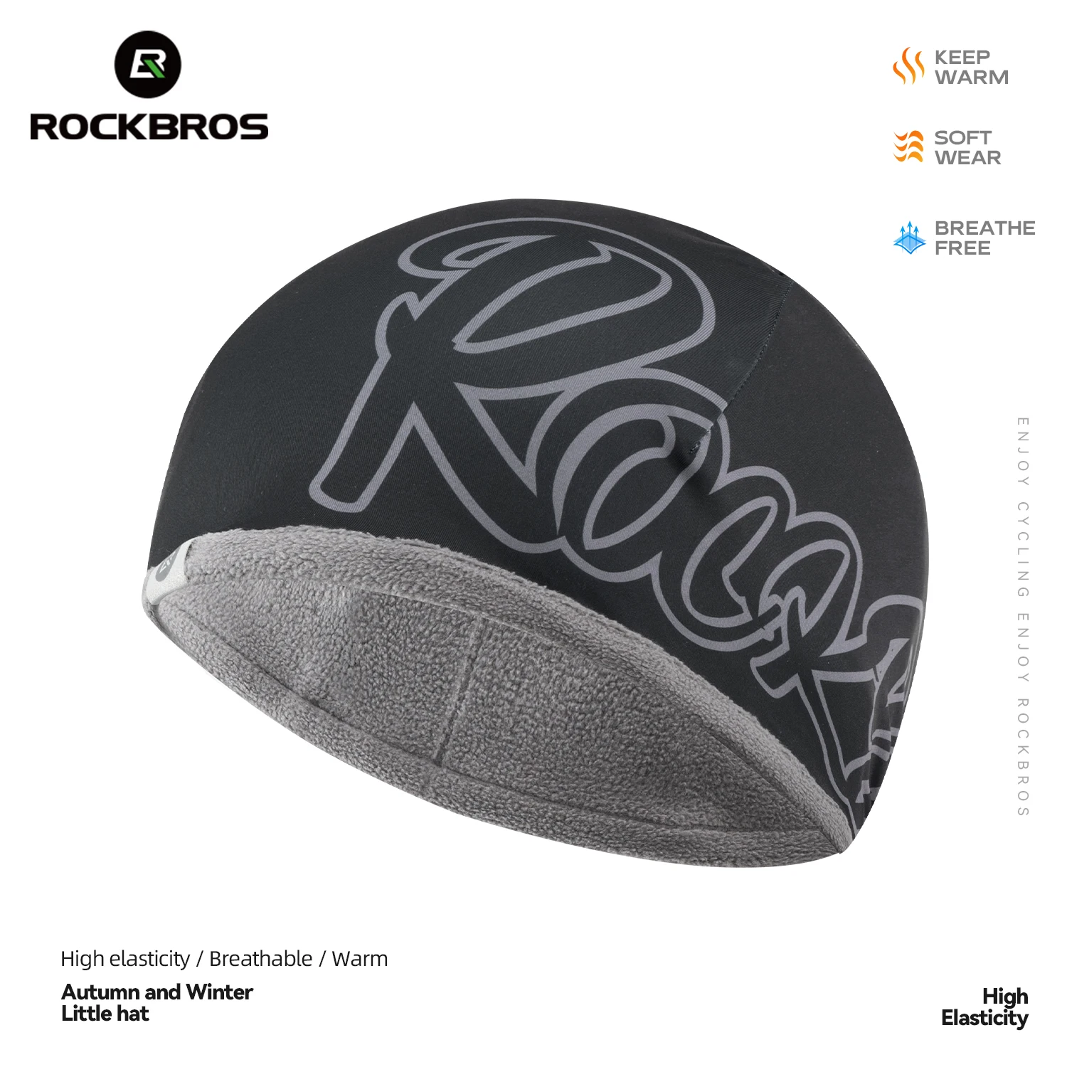 

ROCKBROS Autumn Winter Cycling Hat Lightweight Windproof Warm Brushed Fleece Dual Wear Hat Men Women Commute Cycling Headwear