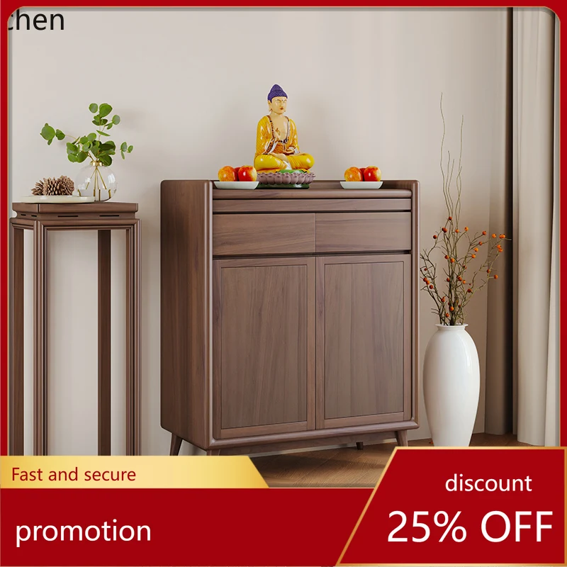 

HT Chinese solid wood Buddhist niche offering table incense case household offering incense table Buddha case tribute platform