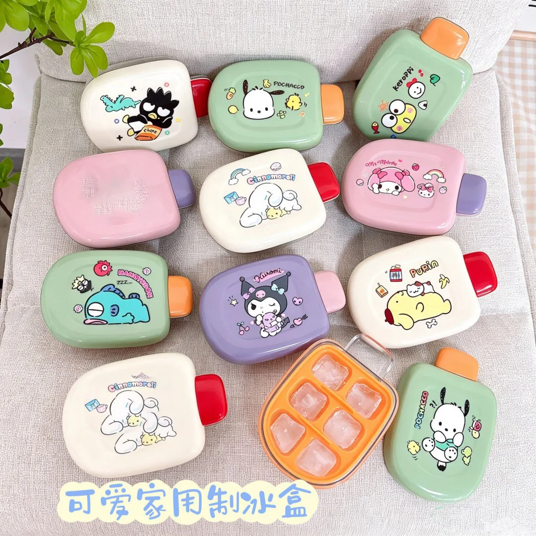 

New Sanrio Ice Making Box press with lid silicone ice cube grinding tool convenient quick freezing easy to remove and grind
