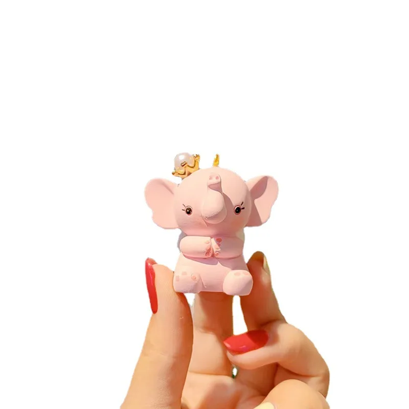 1Pcs Fashion Resin Doll KeyRing Cartoon Elephant Keychain Girls' Bag KeyChain Mobile Phone Pendant Mobile Charm Girlfriend Gift