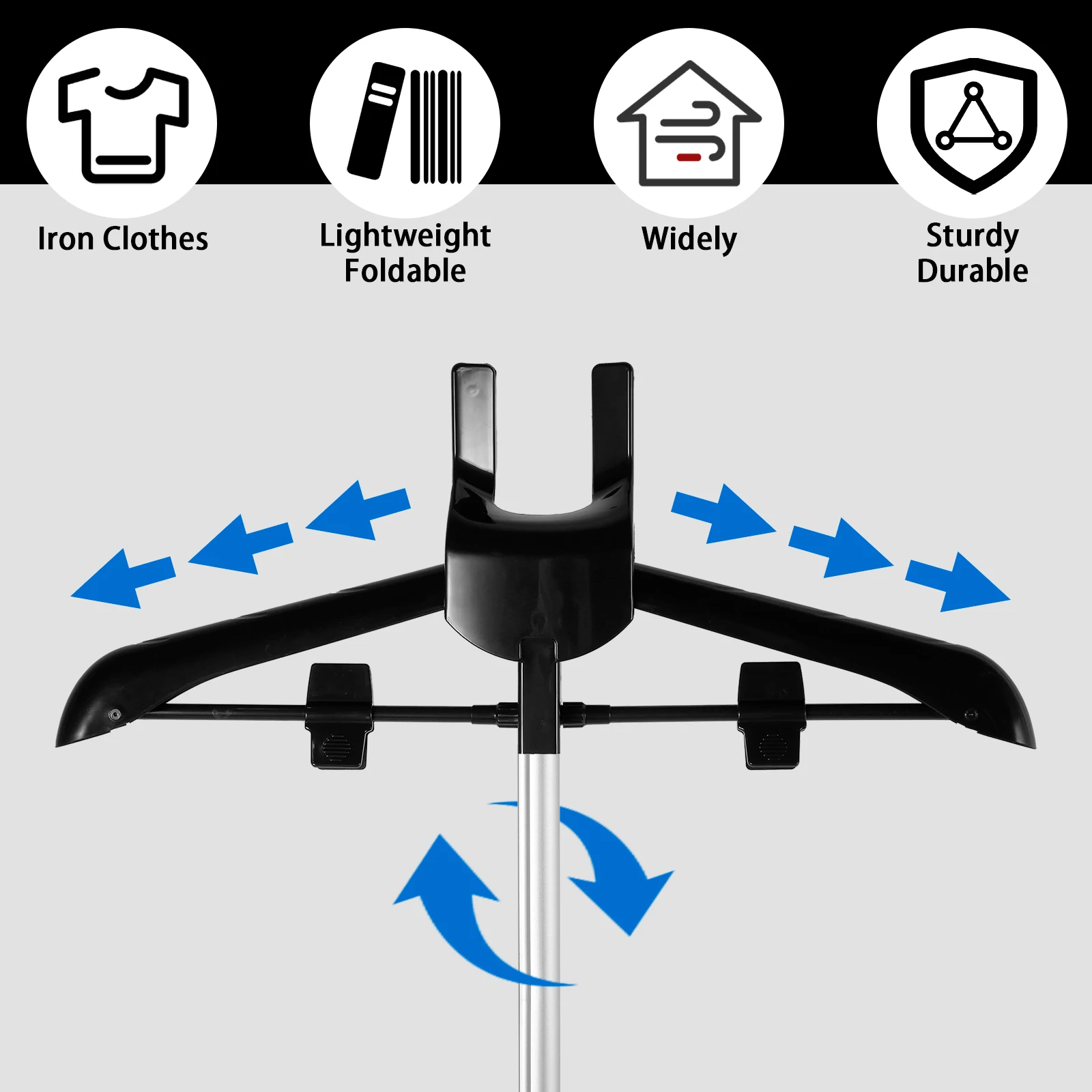 Steamer Stand Telescopic Garment Steamer Rack Height Adjustable Garment Foldable Standing Garment Hanger for Steaming Clothes