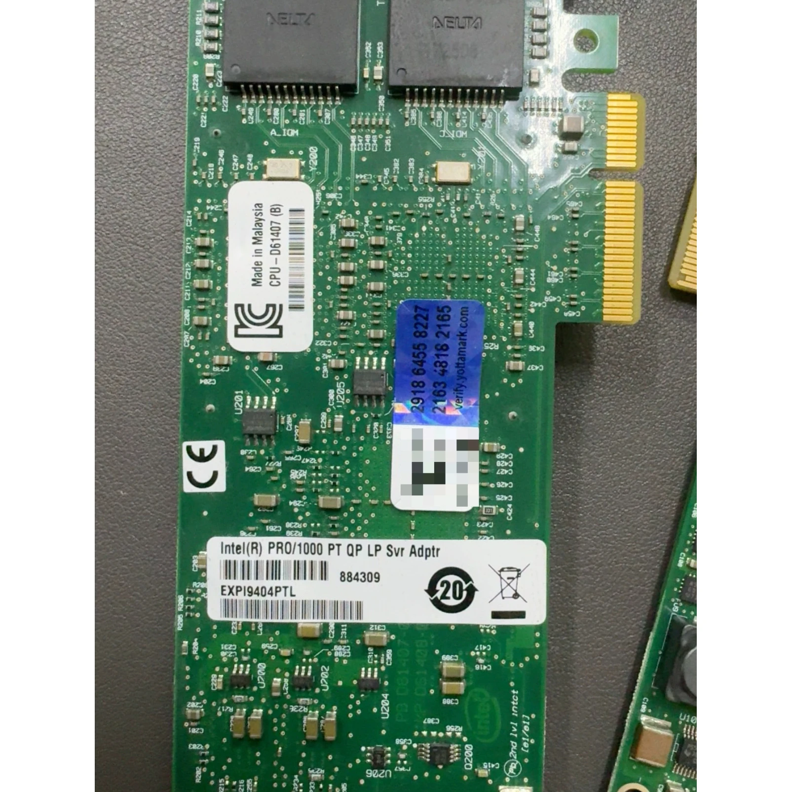 

FOR Intel EXPI9404PTL 82571GB SERVER Ethernet Network Adapter , one piece