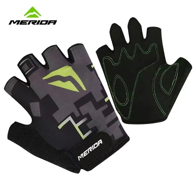 

Merida bicycle gloves with resistance, shock resistance,breathability, men and women MTB Short Finger Riding Gloves