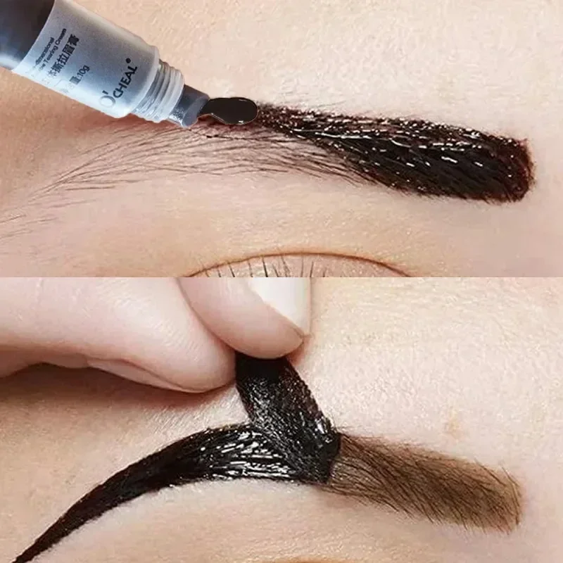 Heallor-maquiagem de sobrancelha impermeável, duradouro, tintura de tatuagem semi-permanente, gel natural DIY para sobrancelha, cosméticos matiz, 4