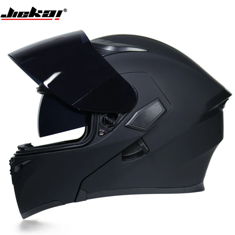 New Jiekai genuin motorcycle helmet, up moving dual lens, warm motorcycle helmet, windproof, sand, dust, helmet