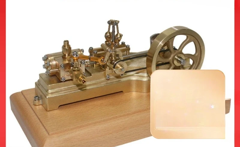 

1.7CC mini retro horizontal single cylinder reciprocating double action mill steam engine gear reducer model toy