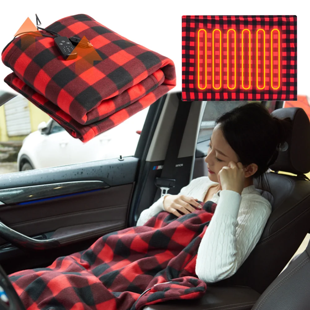 

Car Electric Heated Blanket Heated Blanket Mattress Fast Heating 12V Soft Heating Mat 9 Adjustable Temperature for Car Camping