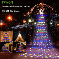 Christmas Decorations Waterfall Solar Lights 350 LED 8 Modes Tree Light Gift Patio Lights Outdoor Decor Tree Wedding Yard Porch