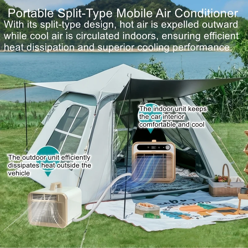 Split-Type Portable Air Conditioner, Installation-Free Car Air Conditioner, Energy-Efficient, Drain-Free Camping Air Conditioner