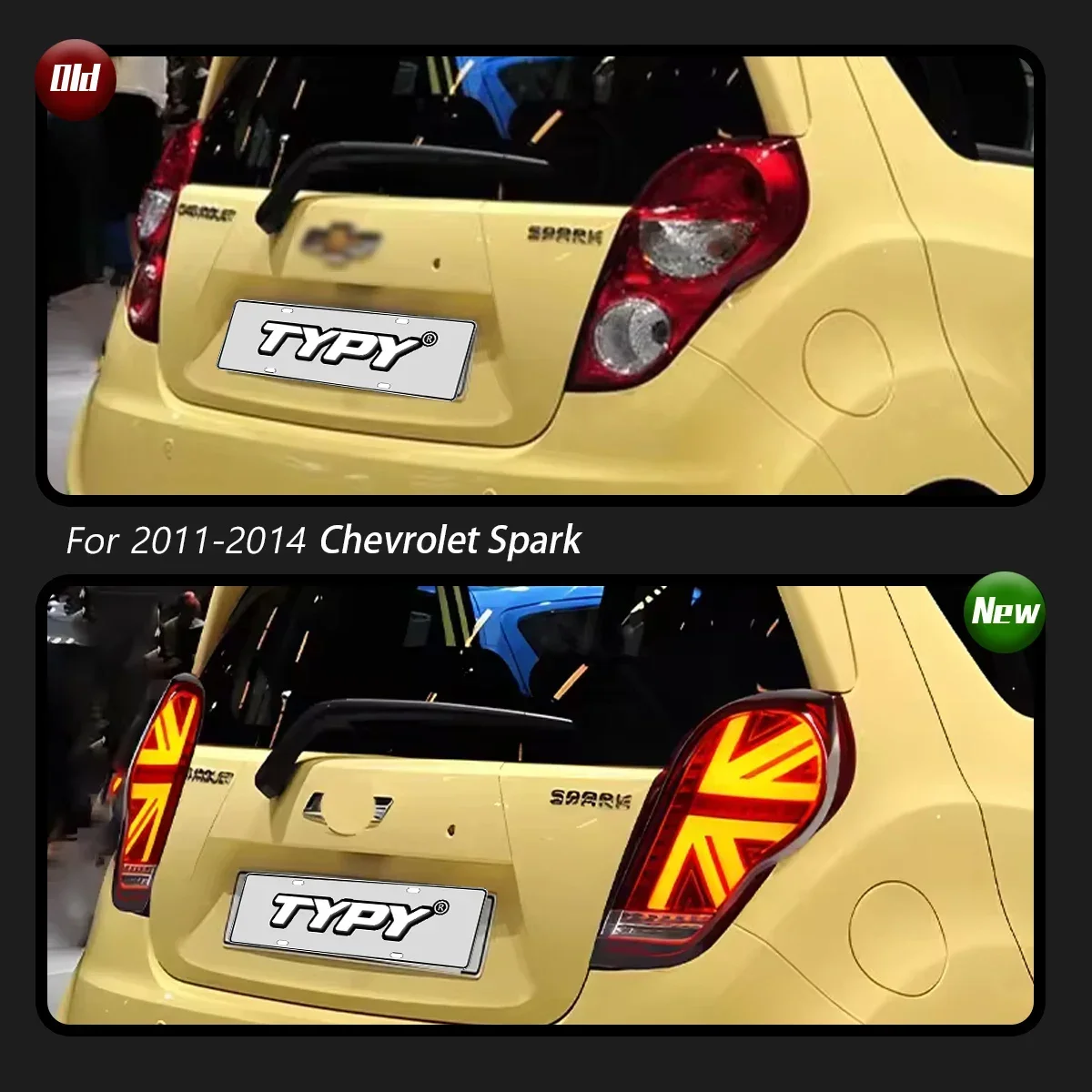 

TYPY New LED Tail Lamp Upgrade Modified For Chevrolet Spark Taillight 2011-2014 Dynamic Signal Tail Lamp Auto Accessories